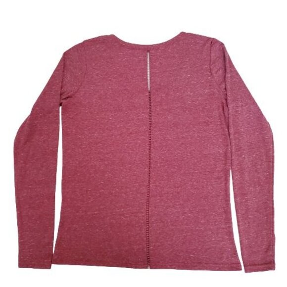 POOF New York Women's Marled Pink Long Sleeve Activewear Shirt Size Small - Picture 2 of 9